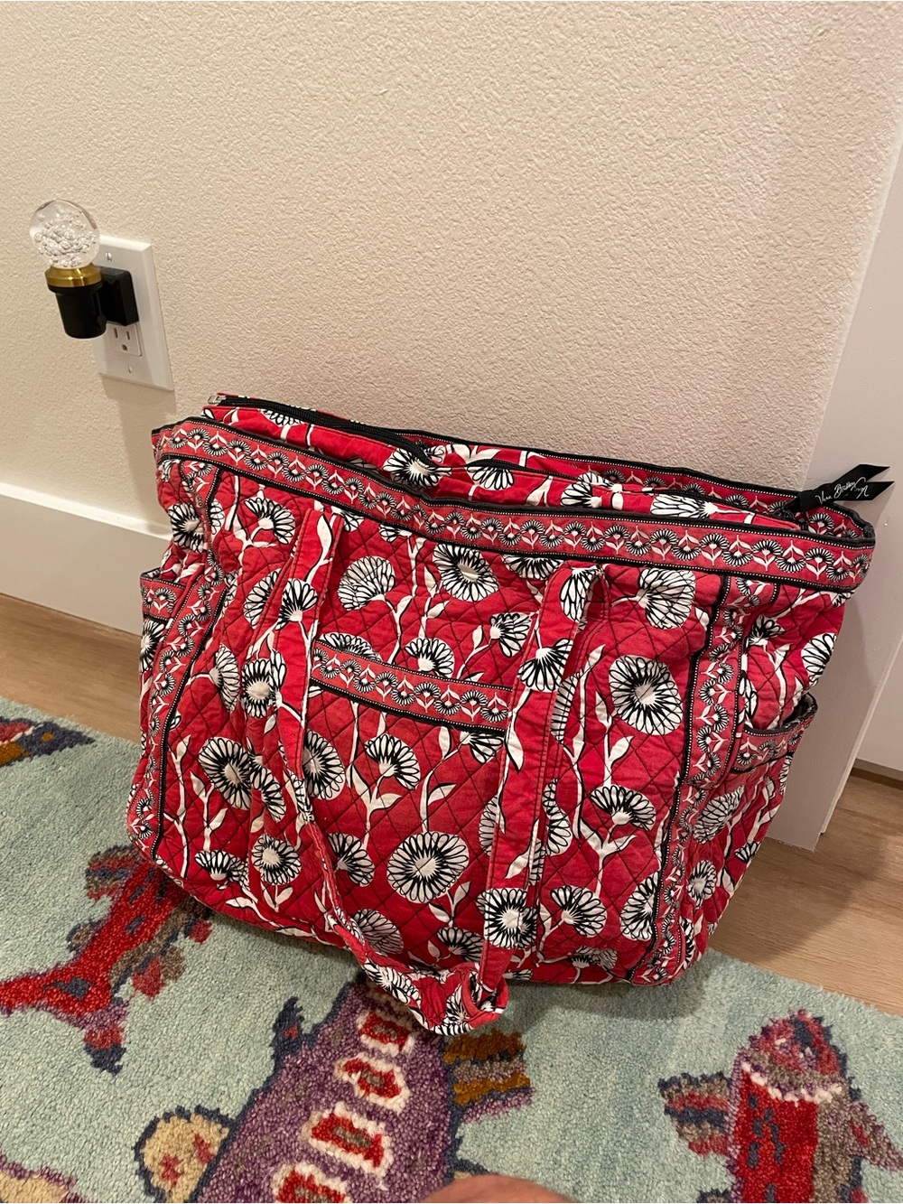 Vera Bradley Deco Daisy Quilted Tote Bag Purse